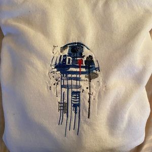 Watercolor Embroidered R2D2 Sweatshirt